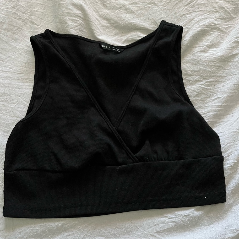 Black v neck tank top